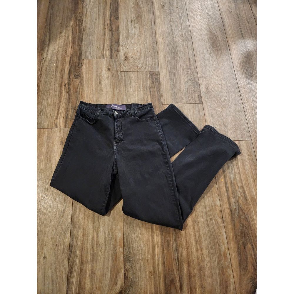 NYDJ Straight Leg Black Denim Jeans Women's Size 8